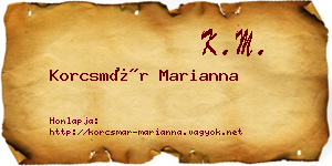 Korcsmár Marianna névjegykártya