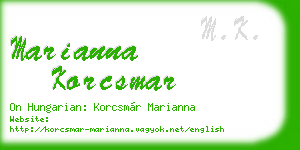 marianna korcsmar business card