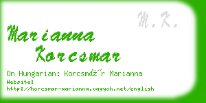 marianna korcsmar business card